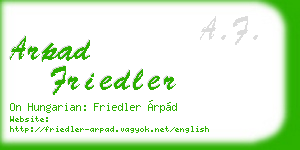 arpad friedler business card